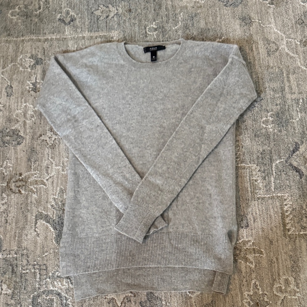 Aqua Cashmere Gray Sweater